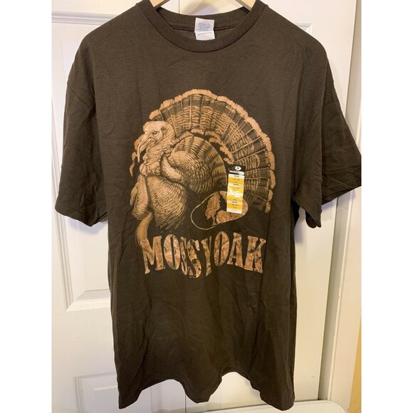 New Mossy Oak Outdoors T-shirt Men's L Delta Pro Weight Cotton‎ Brown NWT - Picture 5 of 6